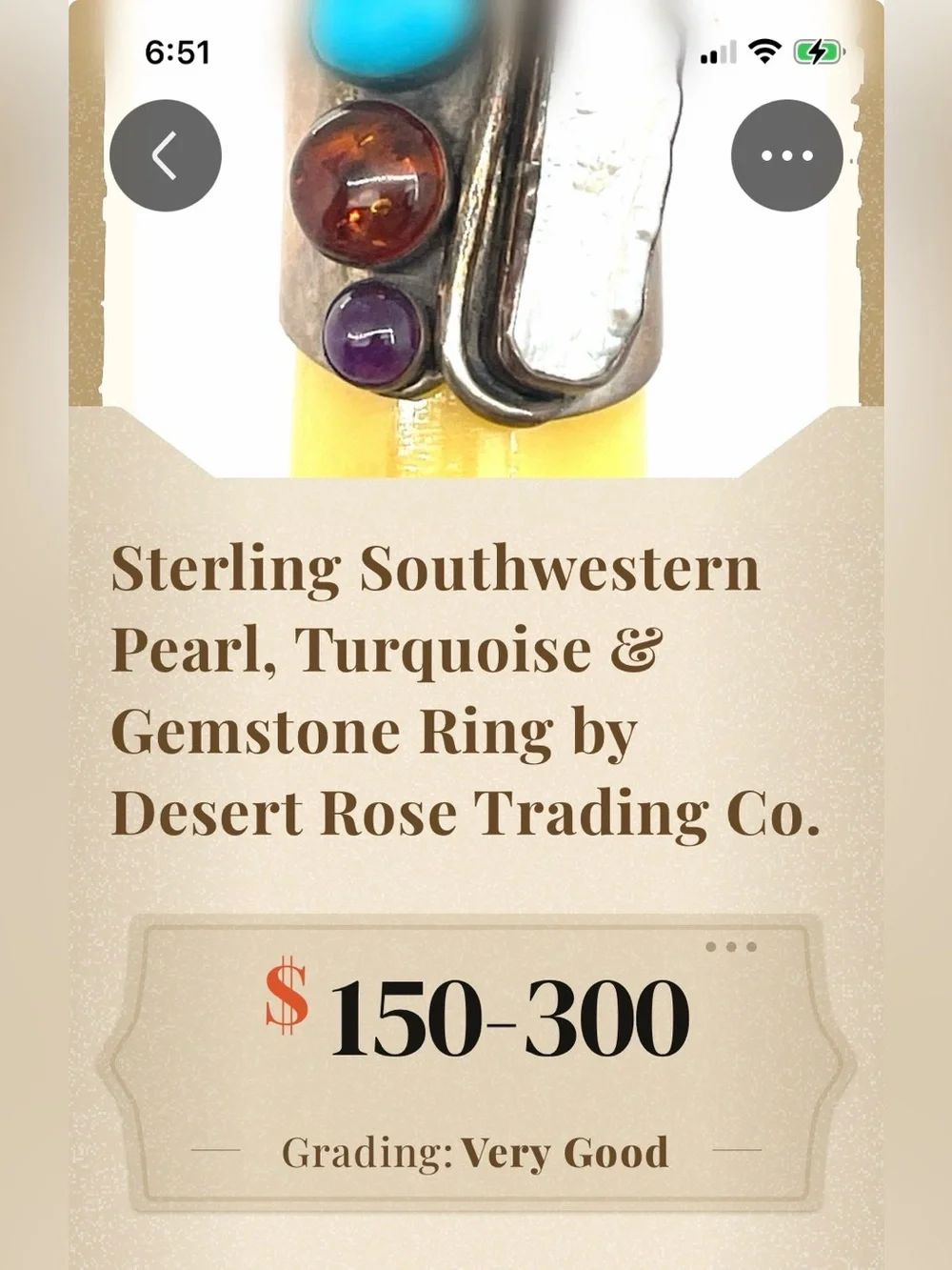 Sterling Southwestern Pearl Turquoise & Gemstone Ring